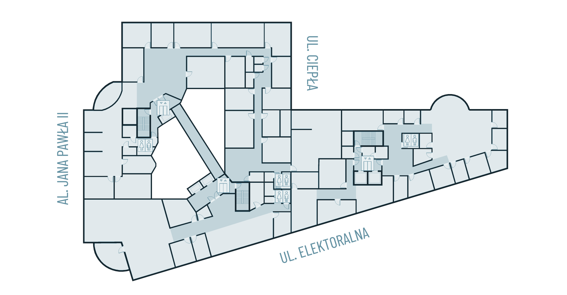plan biurowca atrium plaza warszawa